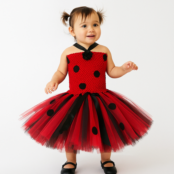 Janmercy 7 Pcs Ladybug Costume Girls Ladybug Dress
