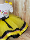 Pink Construction Themed Birthday Tutu, Tutus and Dump Trucks Themed Birthday Outfit