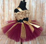 Smash Cake Tutu, 1st Birthday Tutu, First Birthday Tutu, Birthday Tutu, Smash Cake Props, 1st Birthday Photo, Photo Prop, Photo Shoot Tutu, Beauty and the Beast Themed Smash Cake Set, Belle 1st Birthday Tutu, Burgundy and Gold Smash Cake Tutu Set - Little Ladybug Tutus