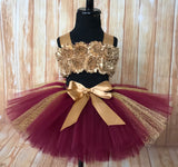Smash Cake Tutu, 1st Birthday Tutu, First Birthday Tutu, Birthday Tutu, Smash Cake Props, 1st Birthday Photo, Photo Prop, Photo Shoot Tutu, Beauty and the Beast Themed Smash Cake Set, Belle 1st Birthday Tutu, Burgundy and Gold Smash Cake Tutu Set - Little Ladybug Tutus