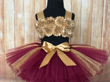 Smash Cake Tutu, 1st Birthday Tutu, First Birthday Tutu, Birthday Tutu, Smash Cake Props, 1st Birthday Photo, Photo Prop, Photo Shoot Tutu, Beauty and the Beast Themed Smash Cake Set, Belle 1st Birthday Tutu, Burgundy and Gold Smash Cake Tutu Set - Little Ladybug Tutus