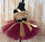 Smash Cake Tutu, 1st Birthday Tutu, First Birthday Tutu, Birthday Tutu, Smash Cake Props, 1st Birthday Photo, Photo Prop, Photo Shoot Tutu, Beauty and the Beast Themed Smash Cake Set, Belle 1st Birthday Tutu, Burgundy and Gold Smash Cake Tutu Set - Little Ladybug Tutus