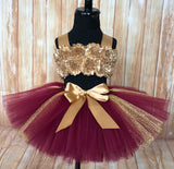 Smash Cake Tutu, 1st Birthday Tutu, First Birthday Tutu, Birthday Tutu, Smash Cake Props, 1st Birthday Photo, Photo Prop, Photo Shoot Tutu, Beauty and the Beast Themed Smash Cake Set, Belle 1st Birthday Tutu, Burgundy and Gold Smash Cake Tutu Set - Little Ladybug Tutus
