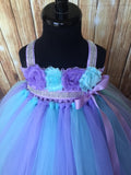 Aqua & Lavender Girls Tutu Dress, Aqua Flower Girl Dress, Aqua & Lavender Flower Girl Dress - Little Ladybug Tutus