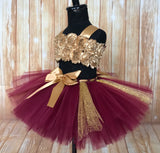 Smash Cake Tutu, 1st Birthday Tutu, First Birthday Tutu, Birthday Tutu, Smash Cake Props, 1st Birthday Photo, Photo Prop, Photo Shoot Tutu, Beauty and the Beast Themed Smash Cake Set, Belle 1st Birthday Tutu, Burgundy and Gold Smash Cake Tutu Set - Little Ladybug Tutus