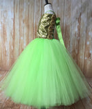 Green Tutu, Girls Green & Gold Tutu Dress, Apple Green Tutu, Green Pageant Tutu - Little Ladybug Tutus