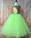 Green Tutu, Girls Green & Gold Tutu Dress, Apple Green Tutu, Green Pageant Tutu - Little Ladybug Tutus