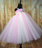 Pink & Ivory Tutu, Pink and Ivory Empire Waist Tutu Dress, Pink and Ivory Flower Girl Tutu, Pink and Ivory Wedding, Pink and Ivory Birthday Tutu, Pink and Ivory Girls Party Dress, Spring Wedding, Summer Wedding - Little Ladybug Tutus