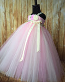 Pink & Ivory Tutu, Pink and Ivory Empire Waist Tutu Dress, Pink and Ivory Flower Girl Tutu, Pink and Ivory Wedding, Pink and Ivory Birthday Tutu, Pink and Ivory Girls Party Dress, Spring Wedding, Summer Wedding - Little Ladybug Tutus