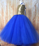 Gold & Blue Tutu, Gold and Blue Tutu Dress, Girls Royal Blue & Gold Tutu, Gold and Royal Birthday Tutu, Gold Flower Girl Tutu, Gold Pageant Tutu, Royal Tutu, Royal Blue Tutu, Royal Blue Tutu Dress, Girls Royal Blue Flower Girl Dress, Royal Blue Wedding - Little Ladybug Tutus