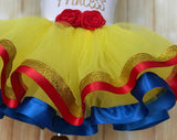 Belle or Snow White  Tutu Skirt, Belle Birthday, Snow White Birthday, Beauty and the Beast Party
