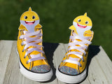 Baby Shark Converse Sneakers, Little Kids Shoe Size 10-3, Yellow Baby Shark