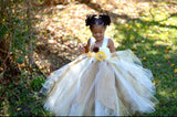 Sunflower & Burlap Tutu Dress, Sunflower Flower Girls Dress, Fall Wedding Flower Girl - Little Ladybug Tutus