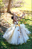 Sunflower & Burlap Tutu Dress, Sunflower Flower Girls Dress, Fall Wedding Flower Girl - Little Ladybug Tutus
