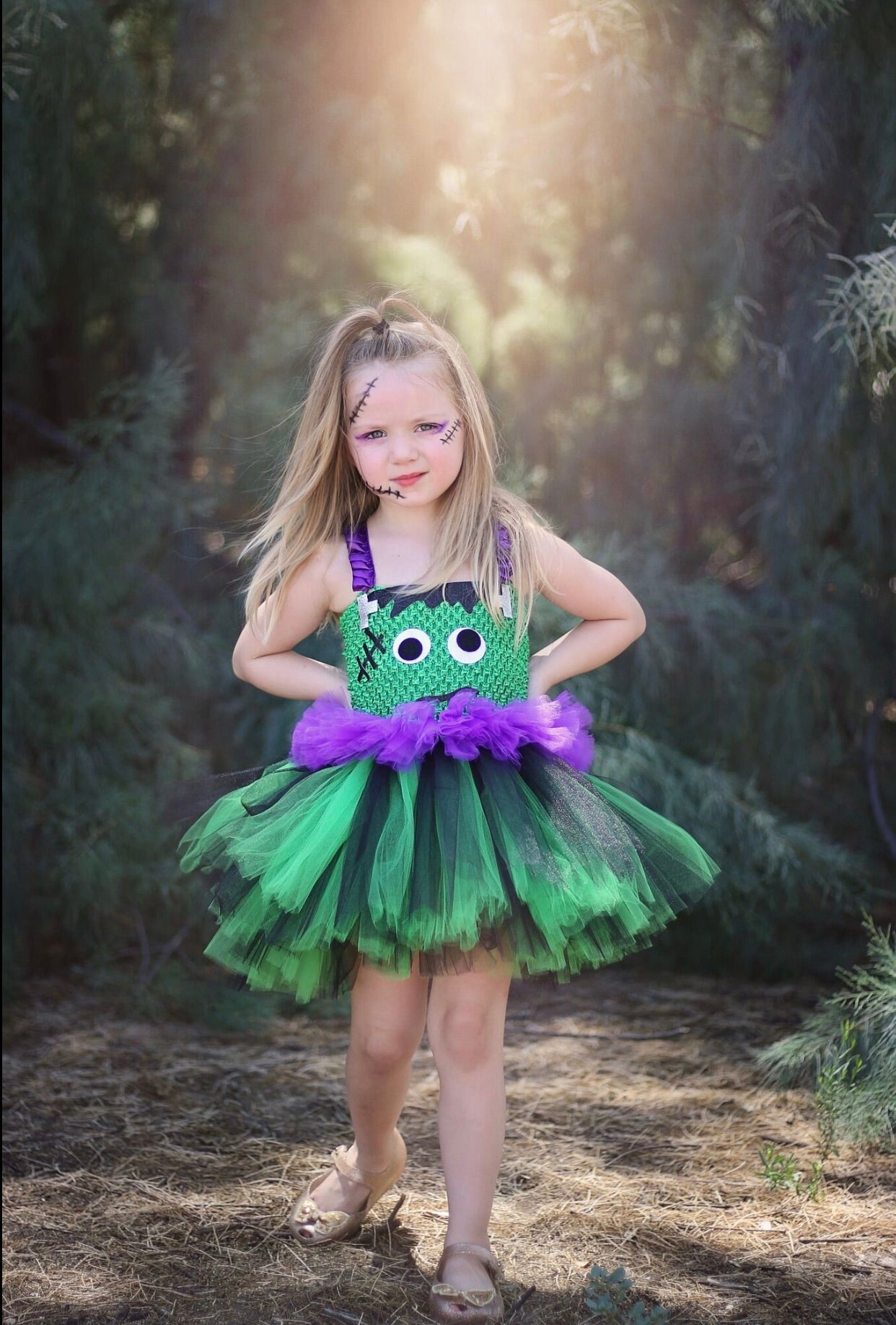 Frankenstein Tutu, Girls Frankenstein Costume, Halloween Frankenstein Girls Tutu Dress - Little Ladybug Tutus