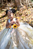 Sunflower & Burlap Tutu Dress, Sunflower Flower Girls Dress, Fall Wedding Flower Girl - Little Ladybug Tutus