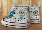 Cocomelon Blinged Converse Sneakers, Infants and Toddler Shoe Size 2-9