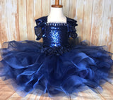 Navy Tutu Dress, Navy Pageant Dress, Navy Sequin Tutu