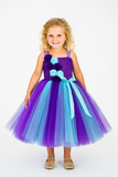 Purple and Aqua Flower Girl Tutu Dress