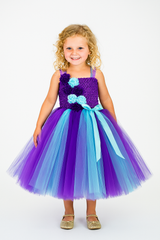 Purple and Aqua Flower Girl Tutu Dress