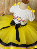 Pink Construction Themed Birthday Tutu, Tutus and Dump Trucks Themed Birthday Outfit