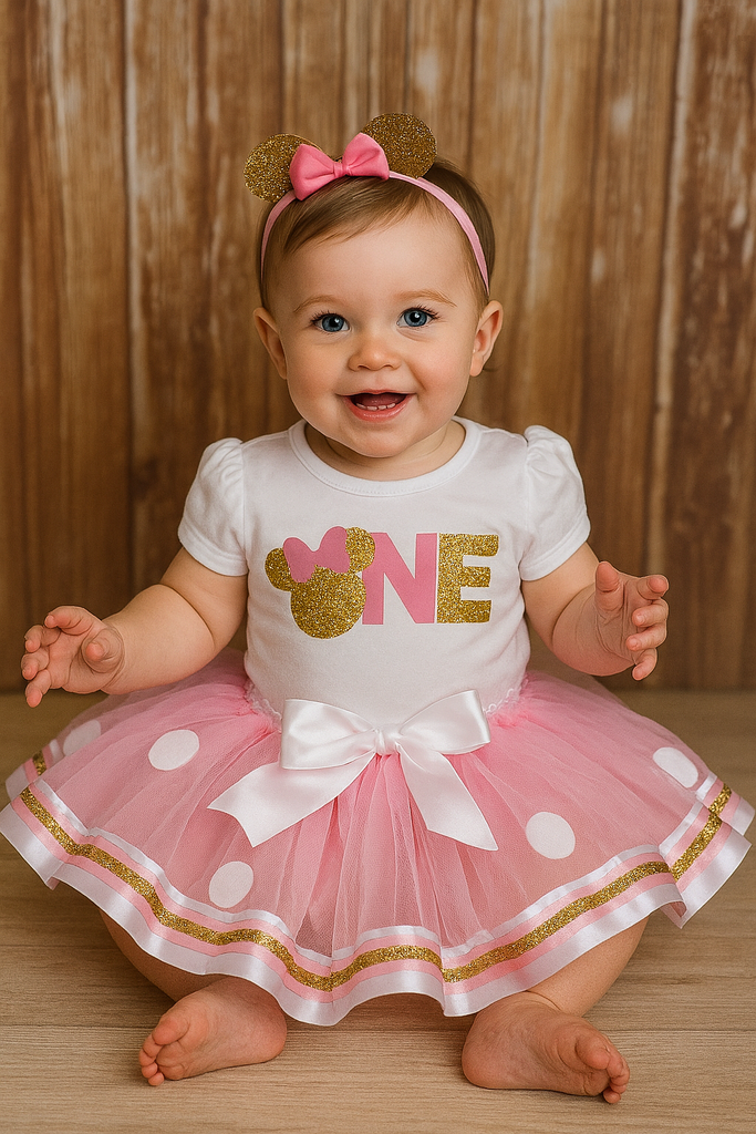 Minnie Mouse First Birthday Tutu Outfit, Minnie Mouse Birthday Outfit
