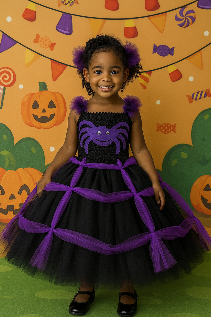 Spider Tutu, Girls Spider Costume, Halloween Spider Outfit, Spider Photography Dress Prop