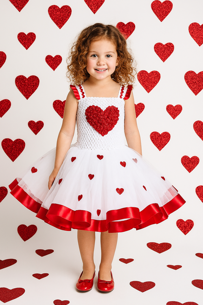 Valentines Tutu, Heart Tutu, Cupid Tutu, Valentine's Day Photo Session Tutu Dress