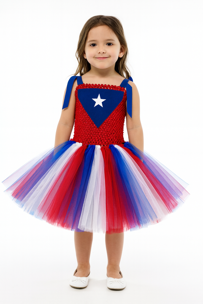 Puerto Rico Tutu, Puerto Rican Flag Tutu, Puerto Rican Pageant Dress, PR Parade Dress