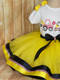 Pink Construction Themed Birthday Tutu, Tutus and Dump Trucks Themed Birthday Outfit