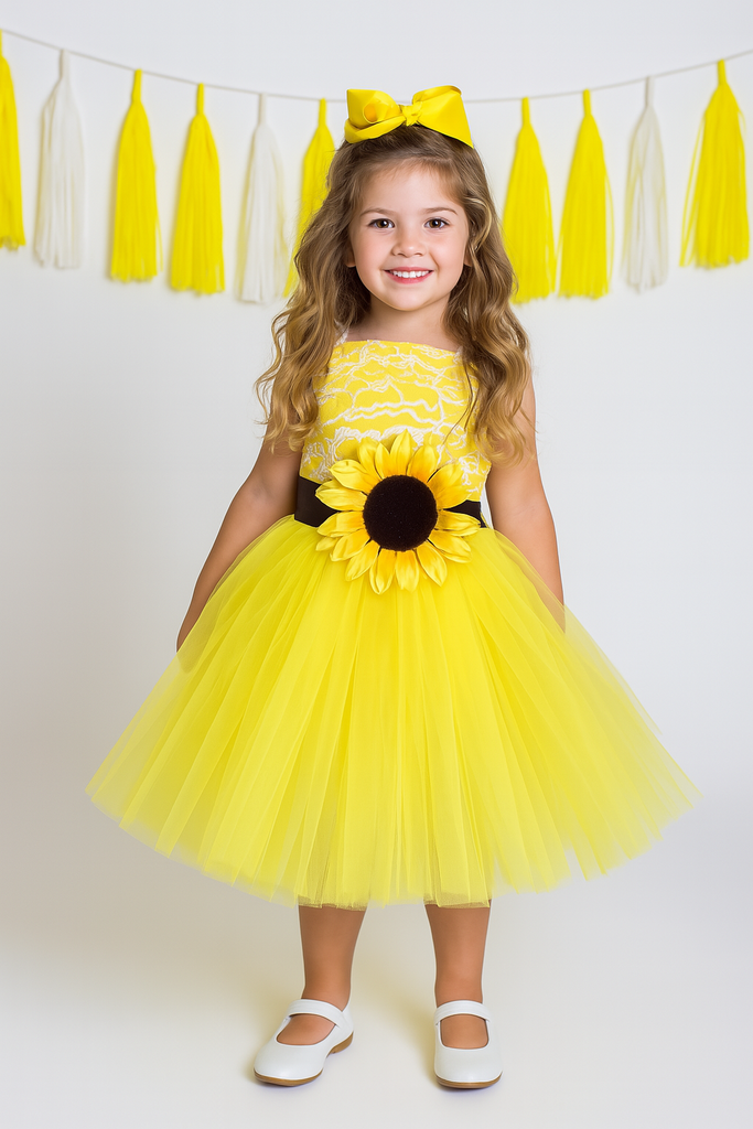 Sunflower Tutu Dress, Sunflower Flower Girl Dress