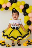 Pink Construction Themed Birthday Tutu, Tutus and Dump Trucks Themed Birthday Outfit