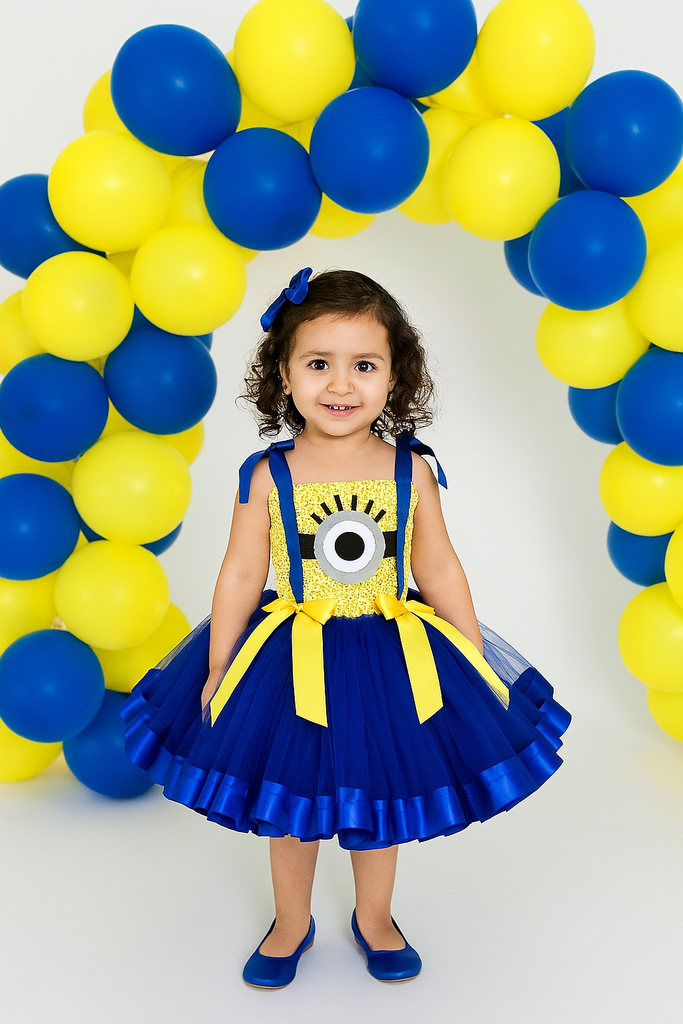 Minion Tutu, Minion Ribbon Trim Tutu, Minion Dress, Minion Party Tutu, Minion Birthday Tutu