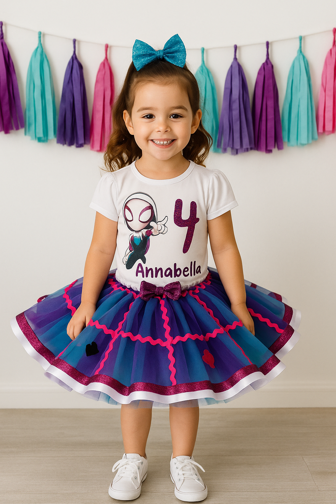 Spider Gwen Tutu Outfit, Ghost Spider Gwen Spidergirl Birthday Party
