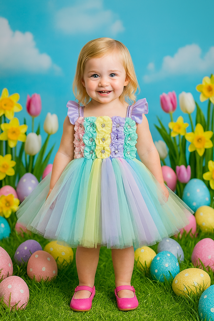 Pastel Rainbow Easter Tutu Dress