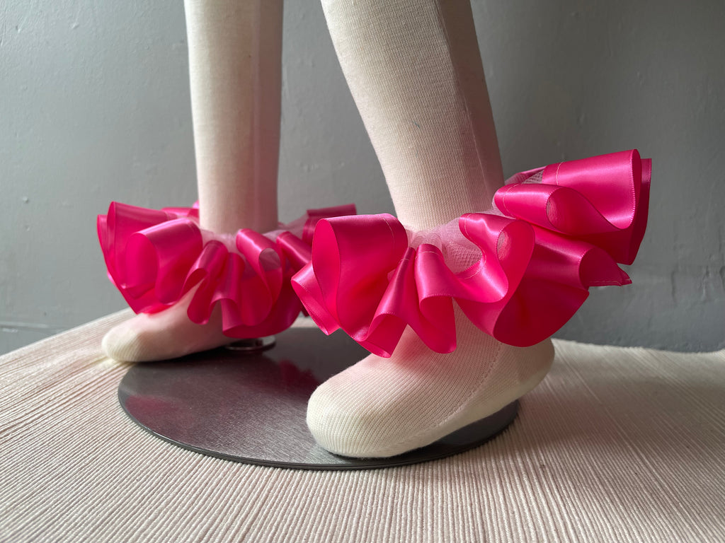Custom Made Tutu Socks (elastic ankle ruffle ribbon)