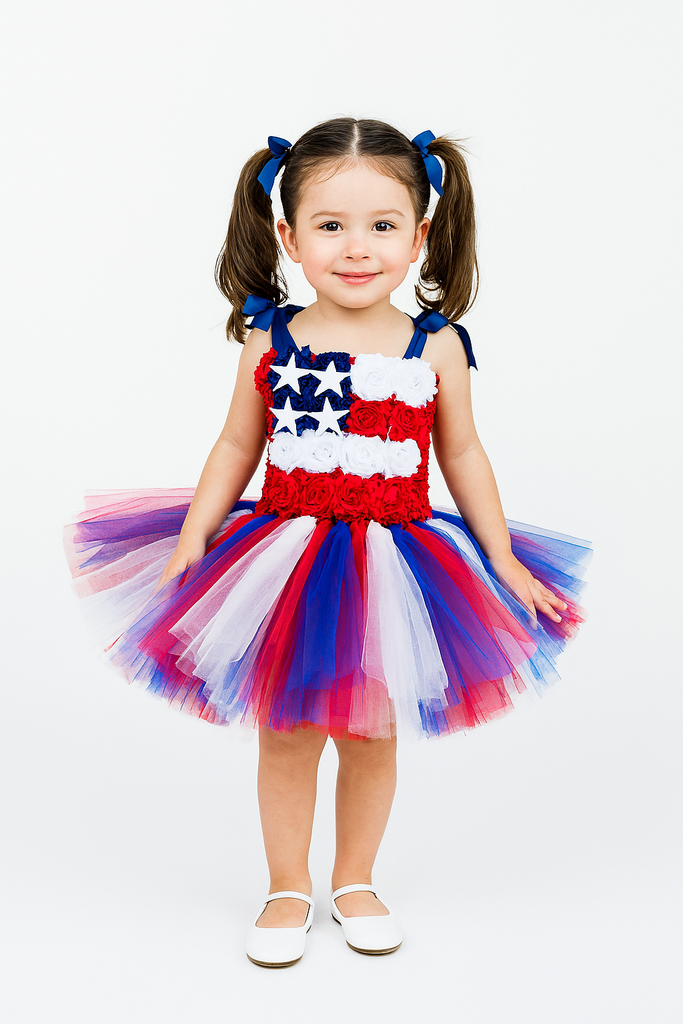 American Flag Tutu, Girls Patriotic Tutu, Patriotic Pageant Dress, Patriotic Tutus for Girls