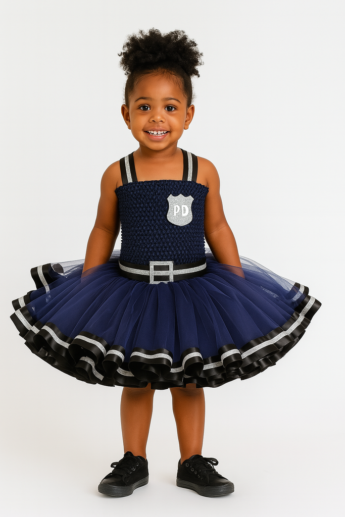 Police Tutu Costume, Police Tutu Dress, Girls Police Halloween Costume