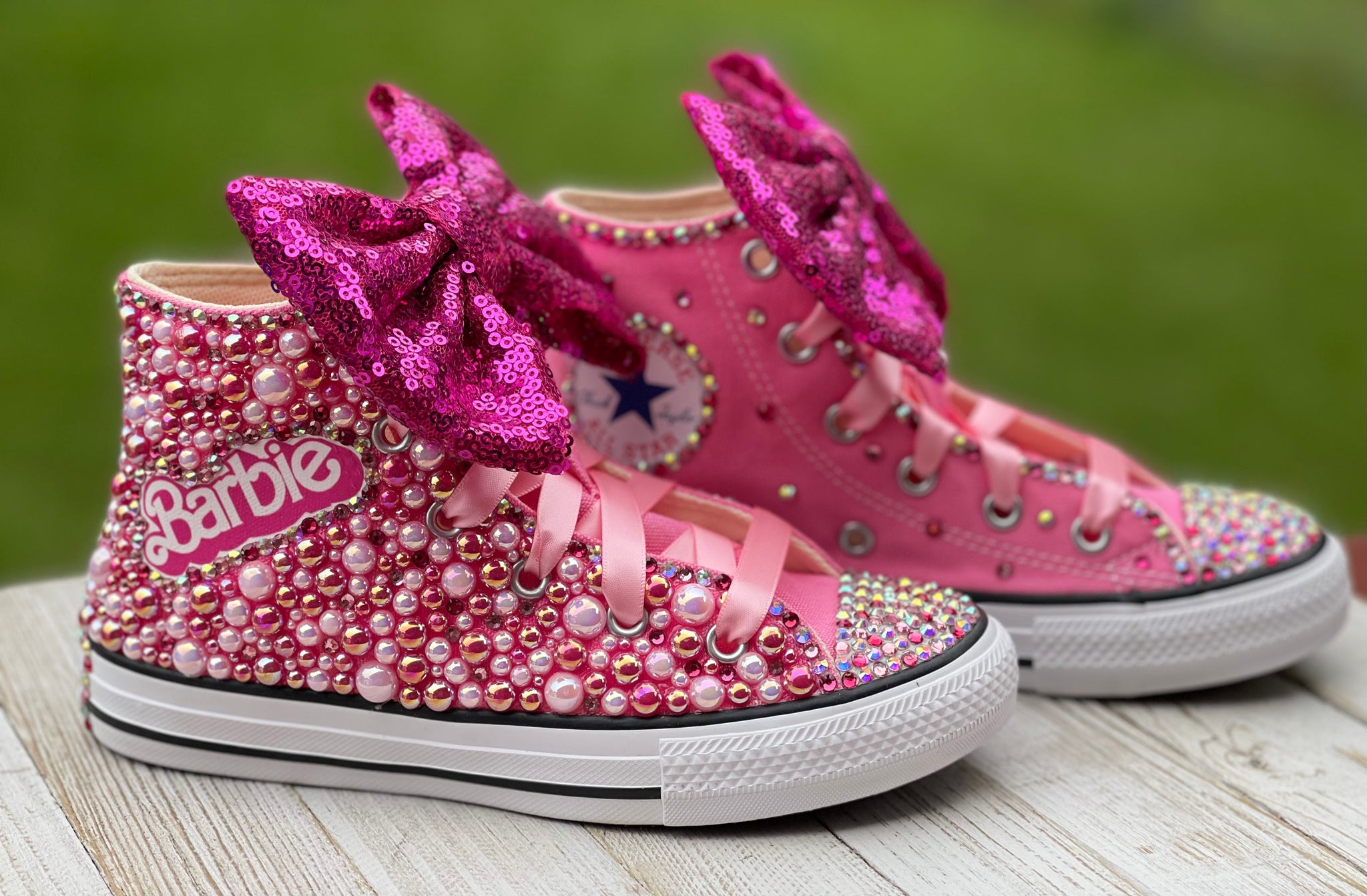 High Top Pearl Converse Shoes Bling Converse Sneakers Pink
