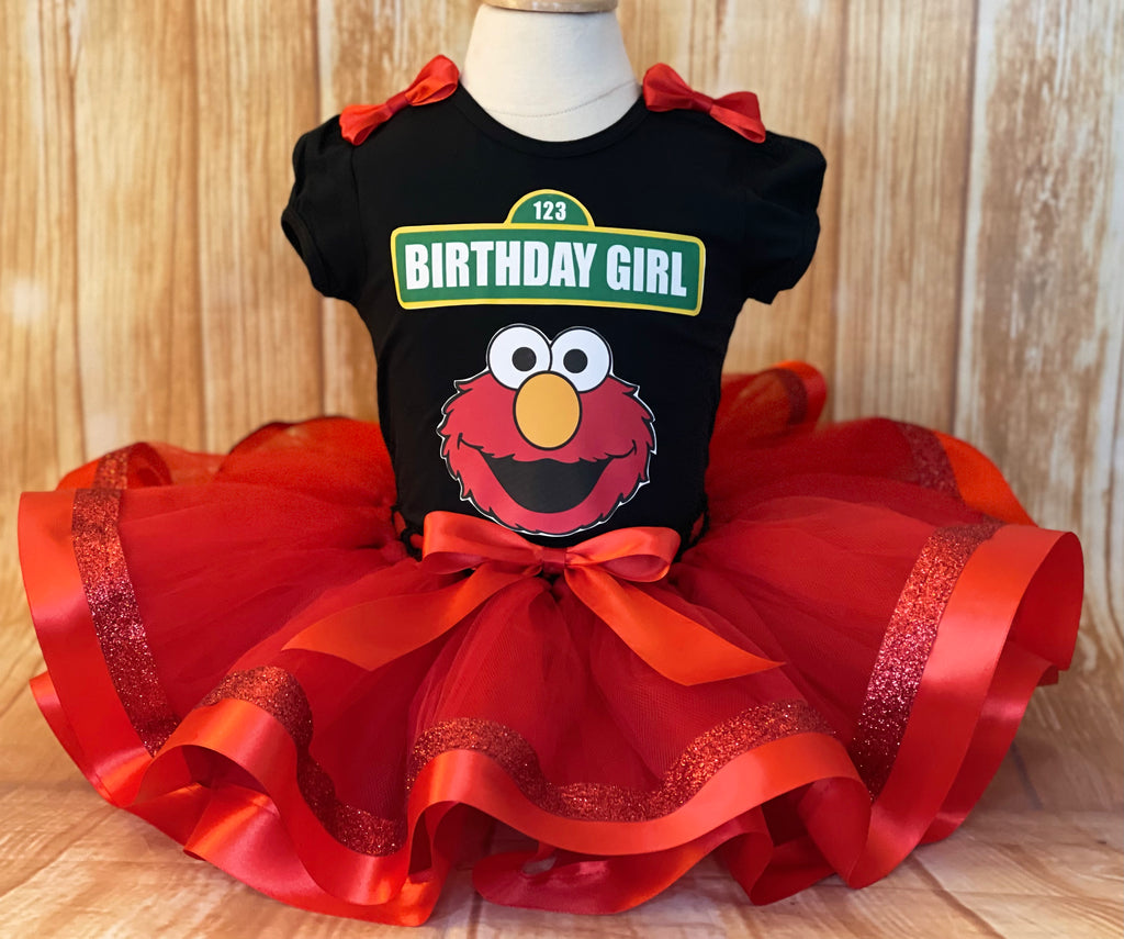 Elmo Birthday Tutu Outfit,  Sesame Street Birthday Party
