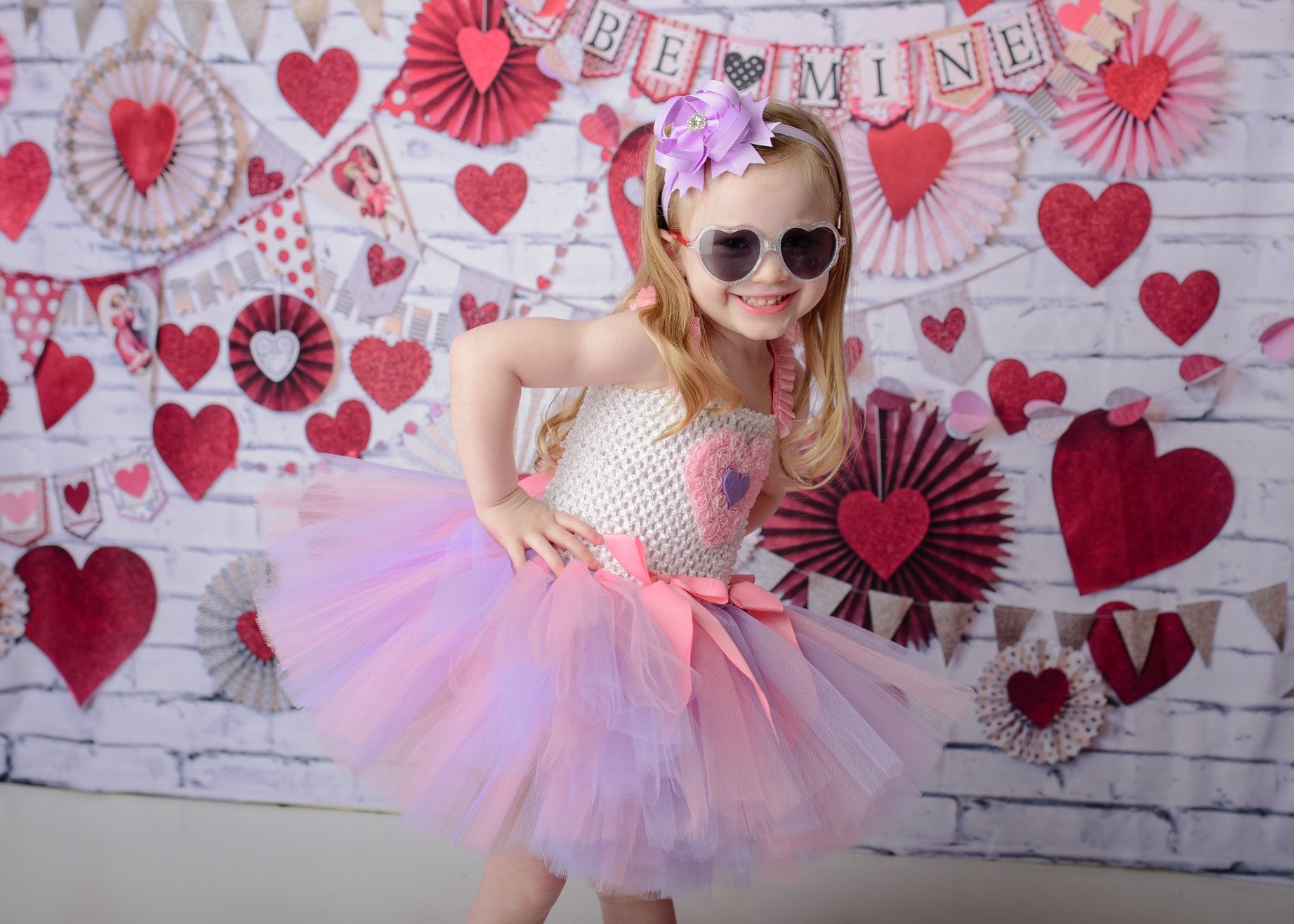 Baby Girl Tutu Valentines Dress Valentines Day Lavender And Pink