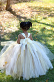 Sunflower & Burlap Tutu Dress, Sunflower Flower Girls Dress, Fall Wedding Flower Girl - Little Ladybug Tutus