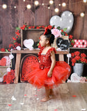 Red Tutu Dress, Red Pageant Dress, Red Sequin Tutu