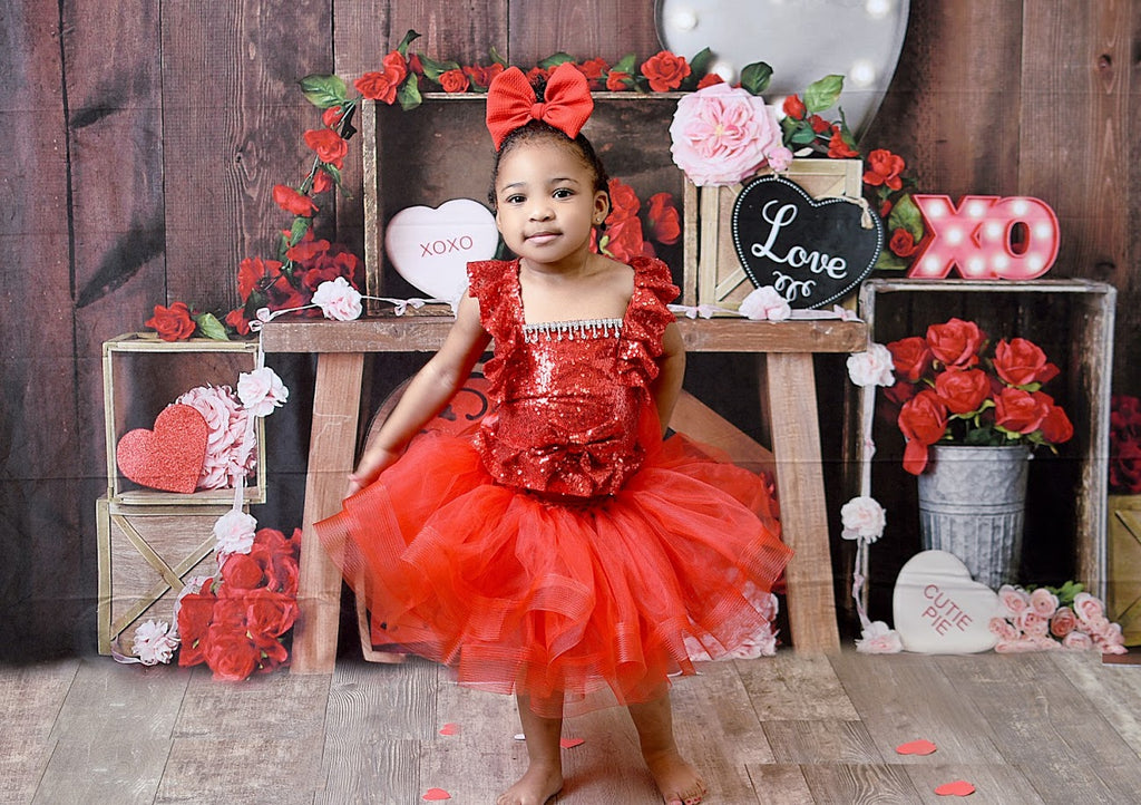 Red Tutu Dress, Red Pageant Dress, Red Sequin Tutu