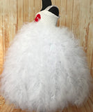 White Tutu, White Tutu Dress, Girls White Gown, White Wedding, White Flower Girl Tutu, White Pageant Tutu, White Ruffle Tutu Dress, White Party Tutu - Little Ladybug Tutus