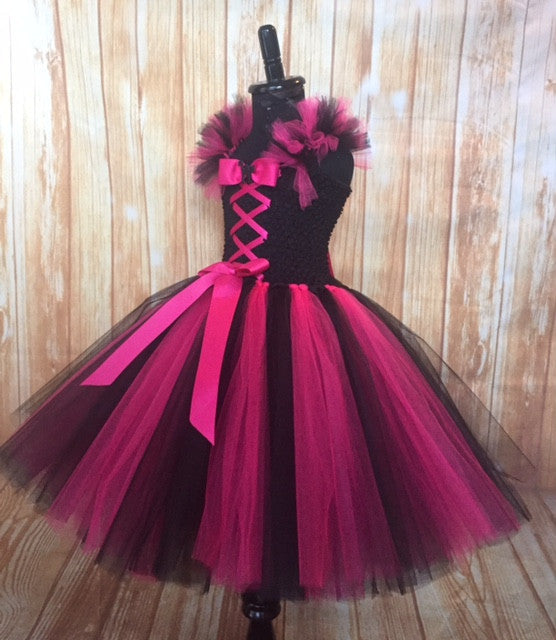 Witch Tutu Dress Costume Pink and Black Girls Witch Little
