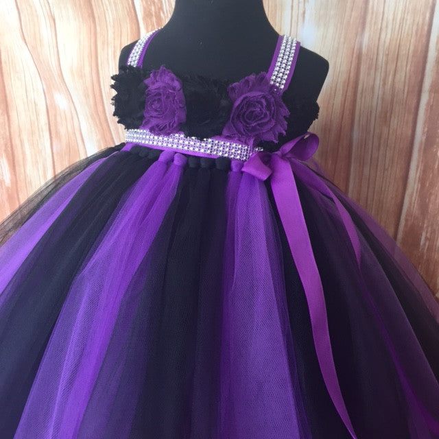 Black and purple online flower girl dresses
