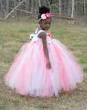 Coral White Pink Tutu Dress - Little Ladybug Tutus