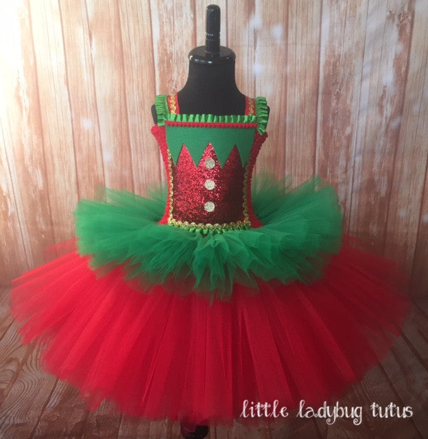 Elf Tutu, Elf Girls Tutu, Elf Costume Tutu Dress, Elf Girls Tutu Dress, Christmas Girls Tutu