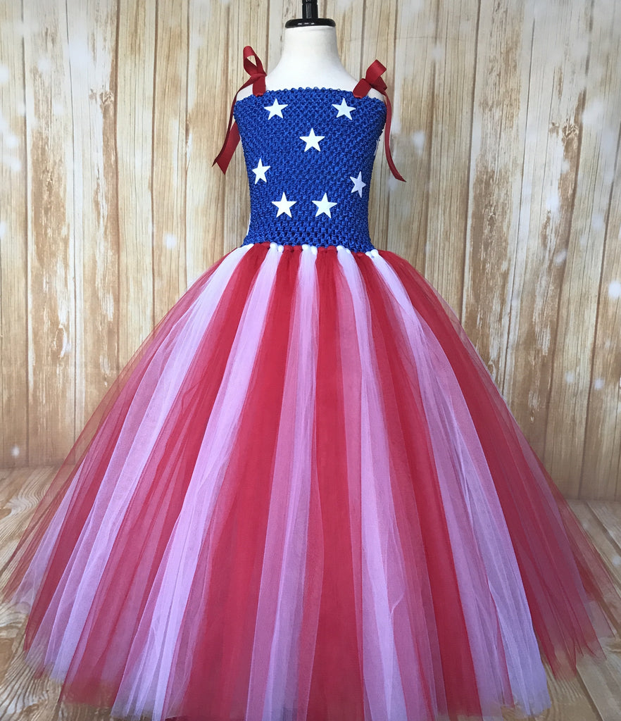 American Flag Tutu, Girls Patriotic Tutu, Patriotic Pageant Dress, Patriotic Tutus for Girls